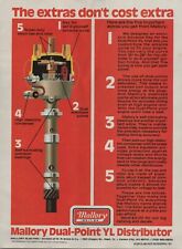 1979 Mallory Ignition Dual Point YL Distributor Vintage Print Ad Car Part Extras picture
