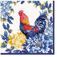 Two Individual Luncheon Decoupage Paper Napkins Farmhouse Rooster Country Birds picture