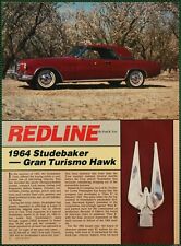 Studebaker 1964 Gran Turismo Hawk Features Specs Vintage Pictorial Article 1988 picture