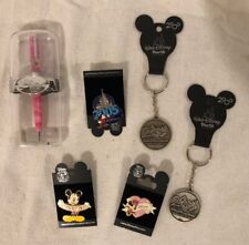 Disney Lot Of 6 Trading Pins- Keychains And Pen - New With Package Or Tags picture