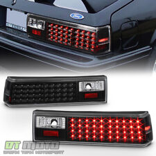Black 1987-1993 Ford Mustang LED Tail Lights Brake Lamps 87-93 Left+Right Pair picture