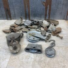 Large Lot Of 32 Vintage Miniature Small Pulleys picture