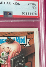 PSA 7 POP-2 Topps GPK OS15 Garbage Pail Kids 598a VISE GUY Card BLACK LINE ERROR picture