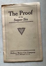 Hudson Super Six Manuals THE PROOF & Delco Electrical System single pg. BULLETIN picture