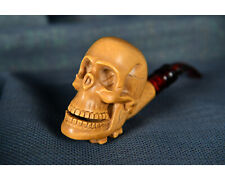 Death's Head Pipe, Scary Pipe, Skull Pipe from Meerschaum, Block Meerschaum Pipe picture