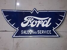PORCELAIN FORD ENAMEL SIGN 24x11 INCHES DOUBLE SIDED picture