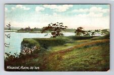 Wiscasset ME-Maine, Old Fort, Antique, Vintage c1965 Postcard picture