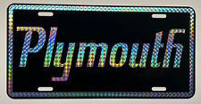 RETRO 1970'S PRISM PLYMOUTH METAL LICENSE PLATE DUSTER ROAD RUNNER BARACUDA GTX picture