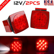 Rear LED Submersible Square Trailer Tail Lights Kit Boat Truck Waterproof  12V picture