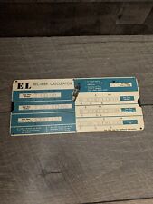 Vintage Electrons Incorporated EL Rectifier Calculator 1954 Engineering Chart picture