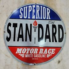 STANDARD MOTOR RACE 30 INCHES ROUND PORCELAIN ENAMEL SIGN picture