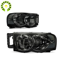 Smoke Headlights for 2002-2005 Dodge Ram 1500 2500 3500 Pickup Clear Reflector picture