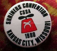  Vintage 1980 Kansas City, Mo. Shriners Convention CSSA Pinback 2