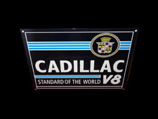 RARE CADILLAC V8 PORCELAIN ENAMEL SIGN 40 INCHES picture