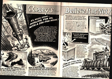 Borg-Warner 2-Page PRINT AD - 1957 ~~ Ripley's Believe It Or Not nostalgic b4 picture
