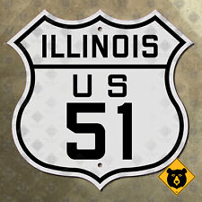 Illinois US route 51 highway marker road sign 1926 Rockford Bloomington 12x12 picture