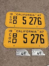 1947 1948 1949 1950 1951 CA Truck License Plate Pair Restored DMV Clear +49 Tags picture