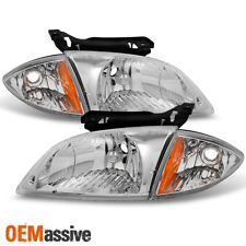 Fit 2000 2001 2002 Chevy Cavalier Headlights w/ Corner Signal Lights Lamps 4pcs picture
