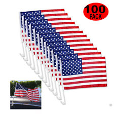 100pcs US AMERICA Car Flag Patriotic Car Truck Window Clip Flag 18x12