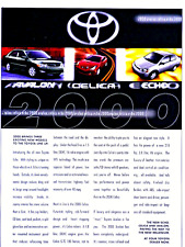 2000 Toyota Avalon Celica Echo Vintage  Original Print Ad 8.5 x 11