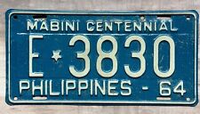 Philippines 1964 License Plate E 3830 picture
