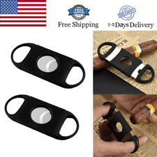 2 x Pocket Cigar Cutter Stainless Steel Double Blades Guillotine Knife Scissors picture