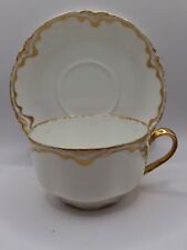Vintage Haviland Limoges Gilded Tea Cup & Saucer For Chas.Brown & Sons  VeryGood picture