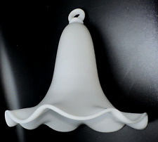 X-Large Antique Opaque White Glass Smoke Bell Shade for Hanging Kerosene Lamp picture