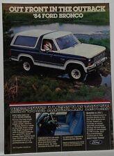 1984 Ford BRONCO   Out Front In The Outback   Best-Built     Vintage Magazine Ad picture