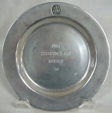 RYC RIVERTON YACHT CLUB NEW JERSEY GOVERNORS CUP VNTG PEWTER AWARD 7 3/4