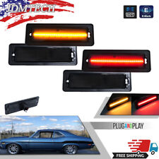 4X Smoked Front Amber Rear Red LEDs Side Marker Lights For 1970-1974 Chevy Nova picture