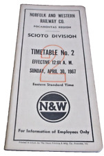 APRIL 1967 NORFOLK & WESTERN N&W SCIOTO DIVISION EMPLOYEE TIMETABLE #2 picture