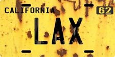 LAX Los Angeles California 1960's Weathered Aluminum License plate picture