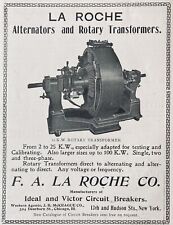 1902 AD(L24)~F.A. LA ROCHE CO. NYC. ALTERNATORS AND ROTARY TRANSMISSIONS picture