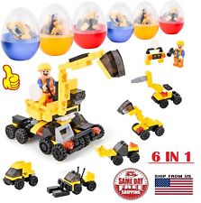 6 in 1 Easter Eggs Filled Building Blocks Vehicle Toy Cars Party Kids Gifts USA picture