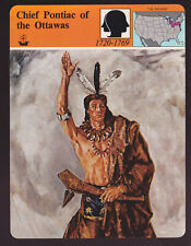 CHIEF PONTIAC OF THE OTTAWA INDIANS Native History STORY OF AMERICA CARD #20-23 picture