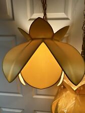1970’s Retro Yellow Hanging Light Lighting Flower Vintage Works Price For 1 Lamp picture