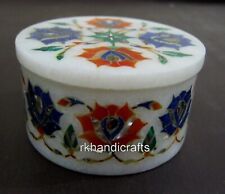 3 Inches Shiny Gemstone Inlay Work Jewelry Box Marble Bracelet Box for Sister picture