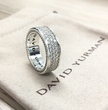 David Yurman Sterling Silver 925 Streamline 3 Row 1.92ct Pave Diamond Ring S 9 picture