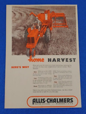 1959 ALLIS-CHALMERS ALL CROP HARVESTER ORIGINAL COLOR PRINT AD SHIPS FREE LOT B1 picture