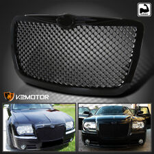 Fits 2005-2010 Chrysler 300 300C Poilshed Black Front Mesh Hood Grill Grille picture