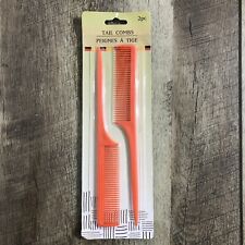 Tail Combs ~ Rat Tail Plastic Combs 2 Pack Orange picture