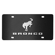 Ford Bronco Classical Logo Black Carbon Fiber Patten Steel License Plate picture
