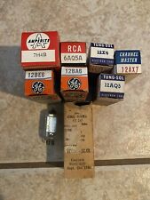 Vintage Tube Radio  Electronics Repair Parts 9 pc Lot  glass Tubes Not Tested picture