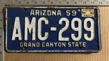 1959 1960 Arizona license plate AMC-299 YOM DMV for your RAMBLER 14329 picture