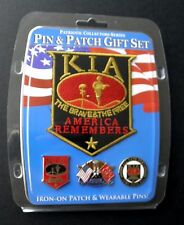 KIA KILLED IN ACTION MEMORIAL LAPEL PIN AND PATCH GIFT SET NEW picture