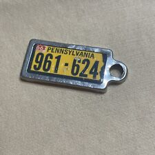 Vintage Disabled Veterans License Plate Mail Tag Keychain PA 1966 961-624 picture