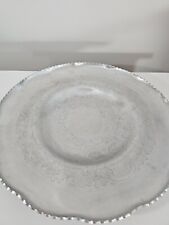 Vintage Wilson Hand Wrought Aluminum Serving Tray With Scalloped Edges  picture