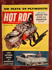 RARE HOT ROD Magazine November 1958 430 HP Chevrolet V-8 59 Plymouth Tests picture