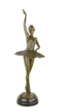 9973622-dss Bronze Figure Sculpture Ballet Flats Girl 8 11/16x7 7/8x26in picture
